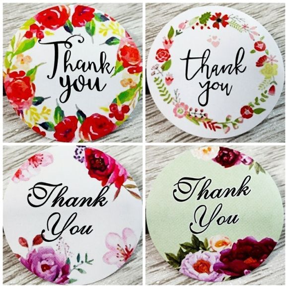 8/$20 100ct Thank You Stickers  Round 1" Labels - Picture 1 of 3